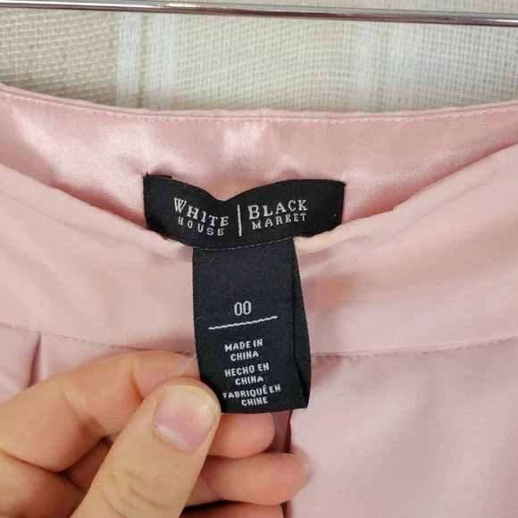 White House Black Market Pleated Midi Skirt Pastel Pink Size 00 Soft Girl Preppy - Picture 7 of 13